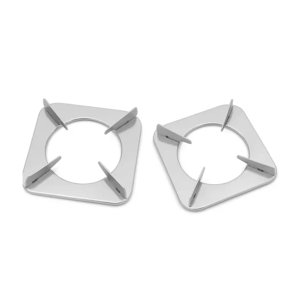 Stainless Steel Square Pixy Pan Support for LPG Gas Stove – Durable Stove Stand, Mirror Finish (Pack of 2)